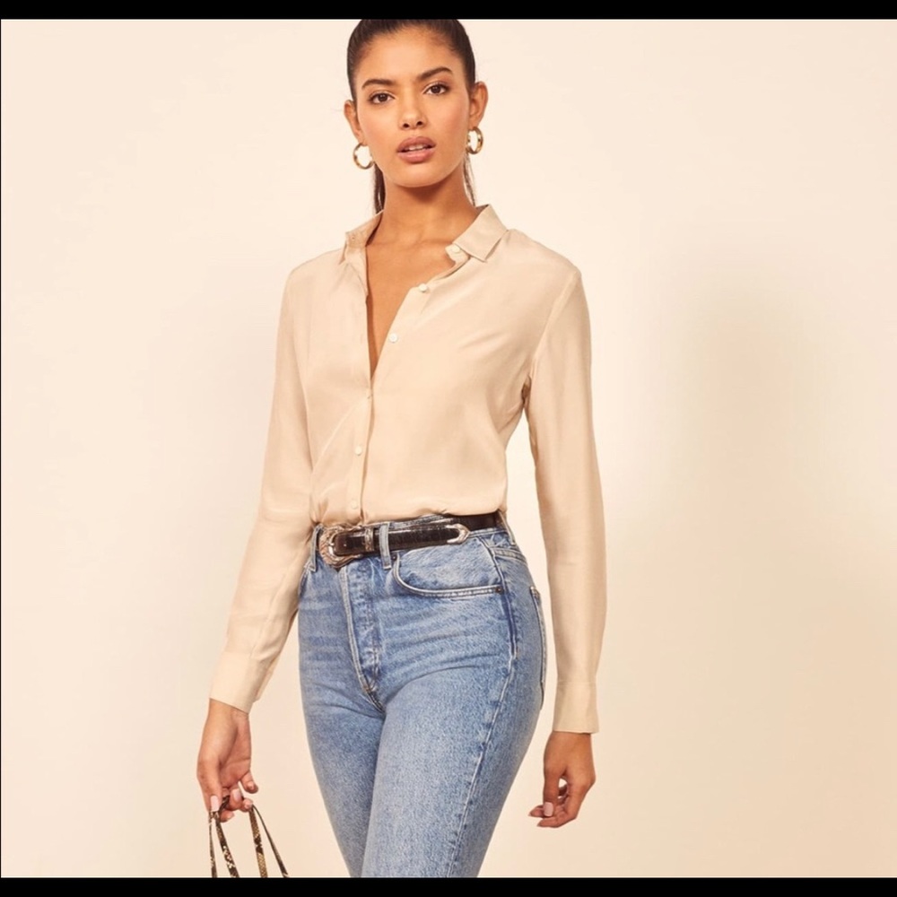 XL silk reformation Annet Almond top